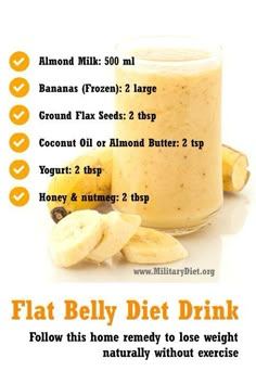 an image of a banana smoothie with information about the ingredients and how to use it