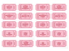 pink movie tickets with the words'live at the movies'written on them