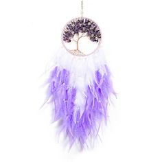 Hoop Diameter 6.2 inches / 16cm Long 23.6 inches / 60cm Our Tree of Life Dreamcatcher is handmade by premium quality artificial feathers and rose quartz crystal. They symbolize love and sweetness and bring positive energy and blessings to people, bringing sweeter notes of self-care into your own world. Ideal For Decor & Gifts Bedroom, living room and office or anywhere you choose, help you create a unique style and creative interior of your home. Let your dreams be filled with peace and luck, and help you fall asleep and relax easily, our unique quartz tree of the life dream catcher is also an ideal gift to express your blessings and love, perfect for family, children and parents. Hanging Bedroom, Dream Catcher Wall, Wrapped Lights, Light Girls, Feather Dream Catcher, Moon Decor, Feather Tree, Nursery Decor Girl, Hanging Pendant