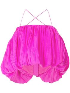 Edgy Glam, Pleated Top, Pleat Top, Design Square, Airport Fashion, Fuchsia Pink, Cami Tanks, Cross Straps, Party Time