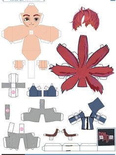 the paper doll is made to look like it has been cut out and put together