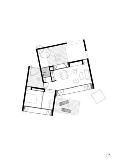 an aerial view of the floor plan of a house