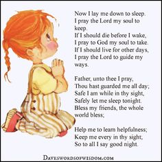 Bedtime Prayers For Kids, Sleep Prayer, Childrens Prayer, Prayer For My Children, Quotes Dream, Prays The Lord, Bedtime Prayer, Evening Prayer, Lay Me Down