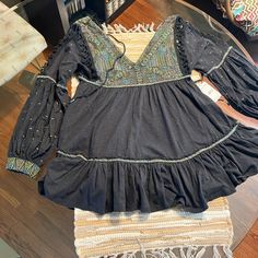 Nwt - Free People Babydoll Dress. Bohemian Dresses With Ruffle Hem For Casual Wear, Bohemian Cotton Mini Dress With Ruffle Hem, Bohemian Cotton Mini Dress For Casual Wear, Bohemian Black Mini Dress For Brunch, Black Lace Bodycon Dress, Womens Navy Dress, Adele Dress, Mock Neck Mini Dress, Free People Mini Dress