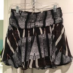 Astr Chiffon, Tribal Print Skirt. Never Worn. Fits Small To Medium. Offers Welcome! Chic Chiffon Skirted Bottoms, Bohemian Flowy Bottoms For Party, Chic Short Flowy Skirt, Chiffon Flowy Skirt For Night Out, Chic Flowy Mini Skirt, Print Skirt, Printed Skirts, Ballet Skirt, Womens Skirt