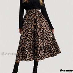 Bormay - Leopard Print Pencil Midi Skirt: A Contemporary and Stylish Figure-hugging Half-Skirt Leopard Print Midi Skirt, Leopard Print Pencil Skirt, Pencil Midi Skirt, Skirt Elegant, Half Skirt, Printed Pencil Skirt, Printed Midi Skirt, Midi Skirt Pencil, Types Of Skirts