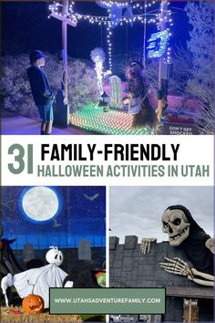 halloween activities in utah with text overlay that reads 31 family - friendly halloween activities in utah