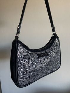 Steve Madden crystalized shoulder bag Black /Silver  purse Bpauli NWT  | eBay Cheap Y2k Black Shoulder Bag, Y2k Black Shoulder Bag With Adjustable Strap, Black Y2k Purse, Sequin Purse, Black Leather Shoulder Bag With Silver-tone Hardware, Black Crossbody Shoulder Bag With Silver-tone Hardware, Black Purses, New Black, Steve Madden