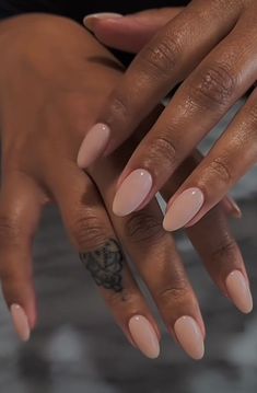 Nails Acrylic For Dusky Skin, Flesh Colored Nails, Nude Nails Black Women Almond, Glazed Donut Nails Black Skin, Almond Nails By Skin Tone Range, Nail Design For Dark Skin Women, Nail Polish Colors For Dark Skin, Nail Inspo Brown Skin, Nails For Black Skin