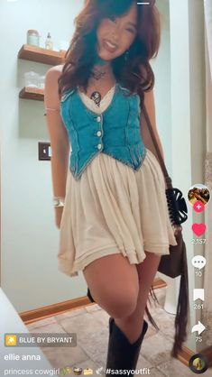 Western Inspired Outfits Summer, Plus Size Cowgirl Boots Outfit, Denim Vest Country Outfit, Cute Outfits With Cowgirl Boots, Morgan Wallen Concert Outfit, Concert Outfit Country, Morgan Wallen Concert, Country Concert Outfit Ideas, Cowgirl Ankle Boots