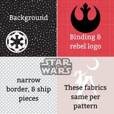 star wars logos are shown in four different colors and font styles, including one for the logo