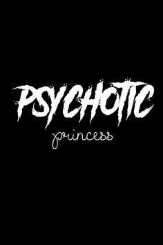 the logo for psychic princess, with white paint splattered on it's black background