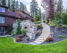 a house with stone steps leading up to it