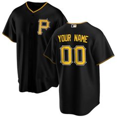 Pittsburgh Pirates Black Alternate Custom Name Number Baseball Jersey Mlb Jersey, Youth Game, Roberto Clemente, Personalized Jersey, Nike Jersey, Popular Sports, Color Chocolate, Nba Jersey, Team Jersey