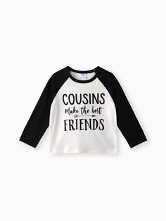 * Includes: 1*tee
* Soft and comfy
* Material: 62% Polyester, 33% Cotton, 5% Spandex 
* Machine wash, tumble dry
* Imported Toddler Tops, Boy Girl, Toddler Boys, Top Tee, Cotton Spandex, Letter Prints, Kids Shirts, Color Blocking, Long Sleeve Tees