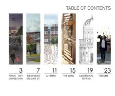 the table of contents is shown in four different sections, including an image of a building and