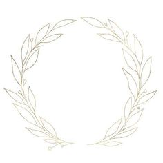 the outline of a wreath with leaves