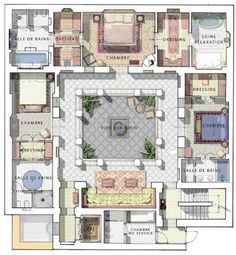 the floor plan for a house with several rooms and an attached bathroom, living room, dining