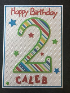 a birthday card with the number two on it