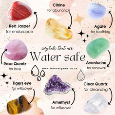 Crystal That Can Go In The Sun, Crystals That Cannot Go In Water, Crystals You Can Put In Water, Alternative To Burning Sage, Crystals That Are Safe In Water, Crystals That Can Go Together, Crystals Water Safe, What Do Different Crystals Mean, Crystals To Shower With