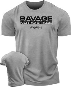 065. Savage Not Average Workout T-Shirt - Gymish - - #Gym Shirts# - - #Workout T-Shirts# Athletic Heather Crew Neck T-shirt For Gym, Athletic Heather Workout T-shirt, Tri-blend Cotton T-shirt For Gym, Cotton Tri-blend T-shirt For Gym, Short Sleeve Gym T-shirt With Screen Print, Athletic Heather Graphic Tee With Letter Print, Gym T-shirt With Screen Print Short Sleeve, Pre-shrunk Crew Neck Workout T-shirt, Pre-shrunk Crew Neck T-shirt For Workout