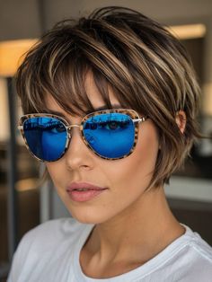 60 Inspiring Short Haircut Ideas for a Fresh New Look Short Hairstyles For Flat Hair, Short Hair Combed Back, Styles For Short Straight Hair, Short Hair French Style, Cute Short Bobs For Fine Hair, Middle Part Short Hairstyles, Dark Brown With Highlights Short Hair, Short To Mid Length Haircuts For Women, Haircuts For Short Necks For Women