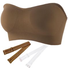 PRICES MAY VARY. Strapless bra with premium fabric: our seamless bandeau bra is made with premium nylon and spandex material, the tube top bra feels ultra-soft and comfort, breathable and keep you cool all day. The seamless tube bra is durable, help you create a beautiful chests Non-slip comfort bandeau bras: the strapless bras are designed with silicone grip inside top edge for no-slip and stable. The non-slip silicone also provides soft support, enhancing your style without any straps showing. Strapless Outfits, Seamless Strapless Bra, Clear Strap Bra, Tube Top Bra, Tube Bra, Stylish Bra, Strapless Bras, Invisible Bra, Top Bra