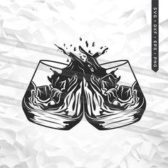 two glasses filled with liquid on top of a crumpled paper background and the words, water drop