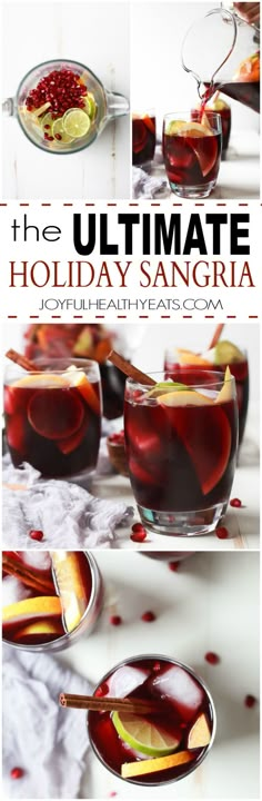 the ultimate holiday sangria is served in glasses