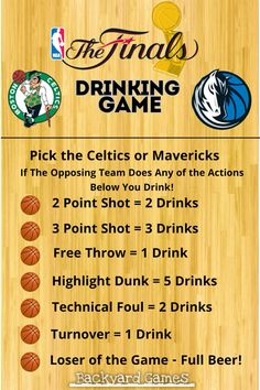 the final drinking game is shown in this graphic style, with instructions for how to play