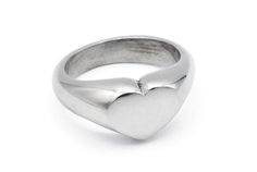 RESIZE OPTIONS - Please make every effort to get your ring size correct if unsure of your ring size then try and visit a local jewellers and get measured up. If the ring doesn't fit for any reason we can replace the ring as long as the original is returned - shipping costs maybe necessary.  Discover the beauty of our handcrafted Ladies Heart Signet Tin Ring, a perfect gift to celebrate a decade of love and commitment on your tenth wedding anniversary. This exquisite ring showcases the unique cha Modern Heart Shaped Promise Ring, Modern Heart Shaped Anniversary Rings, Modern Heart-shaped Promise Ring, Valentine's Day Anniversary Signet Ring, Heart Cut Signet Ring For Anniversary On Valentine's Day, Modern Heart-shaped Anniversary Rings, Valentine's Day Anniversary Sterling Silver Signet Ring, Silver Heart-shaped Signet Ring For Anniversary, Silver Heart Shaped Signet Ring Gift