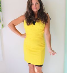 "34-36\"bust 29\"waist 36\"long lovely yellow vintage dress good vintage condition. easy to wear and care pretty yellow coloring would look amazing with bright red or green heels model is 5 foot 4 and wears a medium Thank YOU and please feel free to ask me any ?s:) Have a lovely day!! xoxo www.etsy.com/shop/retroandme" Lined Yellow Mini Dress, Yellow Lined Mini Dress, Retro V-neck Mini Dress For Summer, Yellow Retro Mini Dress, Retro V-neck Mini Dress For Spring, Retro Yellow Mini Length Dress, Retro Yellow Mini Dress For Spring, Retro Yellow Mini Dress, Fitted Yellow V-neck Dress For Summer