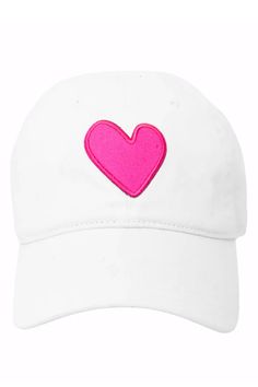 Spread love all year round with the Imperfect Heart Hat! This versatile baseball cap makes a great gift and adds a pop of color to any outfit. The white cap features a bright pink heart on the front and "loved" on the back, making it both stylish and meaningful. Kerri Rosenthal, White Caps, Michael Stars, Brand Sale, Spread Love, Heart On, Sweater Accessories, Pink Heart, Neon Pink