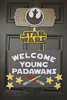 star wars welcome young padawans sign on the front door