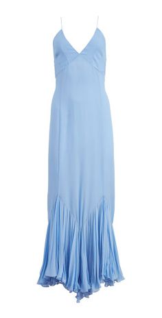 Khaite - Candita Midi Dress - Blue - US 6 - Moda Operandi Fishtail Maxi Dress, Scarf Design, Metallic Dress, Blue Midi Dress, Latest Outfits, Ladies Dress Design, Bergdorf Goodman, Guest Dresses, Fashion Designers