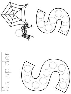 the letter s is for spider coloring page