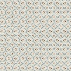 a blue and white wallpaper with flowers on it's side, in an ornate pattern