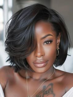 Chic Bob Hairstyles for Black Women: From Choppy to Curly and Layered - Style US Chic Bob Hairstyles, Bob Hairstyles For Black Women, Balayage Long Hair, Chic Bob, Trendy Bob Hairstyles, Layered Style, Short Sassy Hair, Sassy Hair, Bob Hair