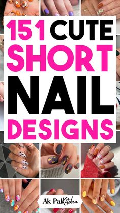 Nail Art Design For Short Nails, Nail Designs Trending Now Short, Simple Gel Nail Art Designs, Cute Short Nails Ideas Trends, Short Fake Nail Designs, Nail Gel Design Ideas, Nail Art Simple Design, Short Sassy Nails, Abstract Nails Design