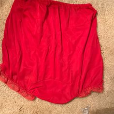 Circa 1960’s. Fire Engine Red Never Worn!! All The Elastic Is Stretchy And Good!!!! High Waist. Pair With A Bra Or Crop Top.. Cute!! Wear St Home W A Bralette; Go Lounge Around In Or Be Brave And Go Out Wearing With A Tank Top! Questions? Leave A Comment Below! Vintage Stretch Bottoms With Lace Trim, Stretch Vintage Bottoms With Lace Trim, Vintage Style Stretch Bottoms With Lace Trim, Vintage Red Bottoms For Party, Red Fitted Bottoms With Lace Trim, Fitted Red Bottoms With Lace Trim, Retro Red Party Bottoms, Red Stretch Vintage Bottoms, Vintage Stretch Red Bottoms