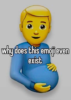 a cartoon character with the words why does this emoj even exist?