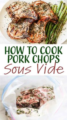 how to cook pork chops sous vide with asparagus and parsley