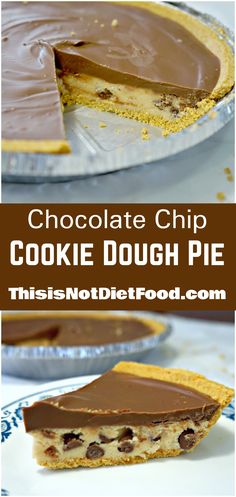 chocolate chip cookie dough pie on a plate