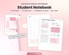 the student notebook is open and ready to be used for writing, notes, and other things