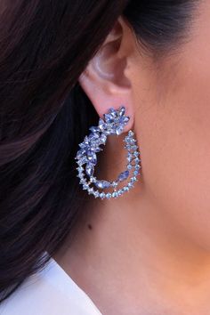 Blue statement earrings rhinestone drop earrings in form of a teardrop Fashion Jewelry 15 Styles to choose from in all colors Search "statement earrings"