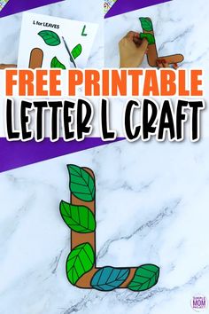 the letter l is for tree printable craft with leaves on it and cut out letters