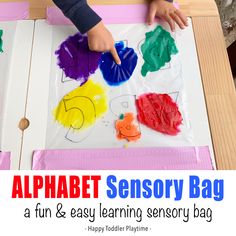 an alphabet and letter activity bag for toddlers to learn the letters with their hands