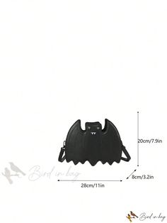 Bird in Bag - Medium Novelty Bag with Dak Bat Design Novelty Pouch Bags For Daily Use, Novelty Portable Bag For Gift, Novelty Portable Bags For Daily Use, Novelty Black School Bag, Novelty Portable Travel Bag, Halloween Satchel Bags, Novelty School Bag, Novelty Portable School Bags, Novelty Pouch Bags For Everyday Use