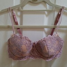 Chantal Thomass For Victoria's Secret Crystal Cross-Dyed Lace Balconette Bra Beads Detail Size: 34b Nwot - It Came In A Clear Vs Packaging Bag. Lace Balconette, Chantal Thomass, Crystal Cross, Packaging Bag, Balconette Bra, Victoria's Secret Pink, Secret Pink, Women's Intimates, Pink Purple