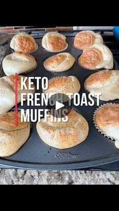 a pan filled with muffins sitting on top of a counter